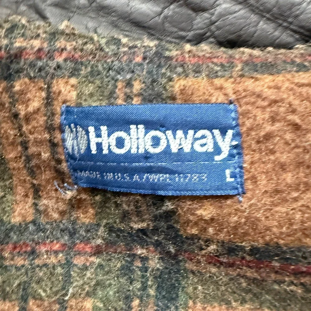 Vintage Holloway Jacket Mens‎ L Brown Tin Cloth Waxed Canvas Lined MADE IN USA